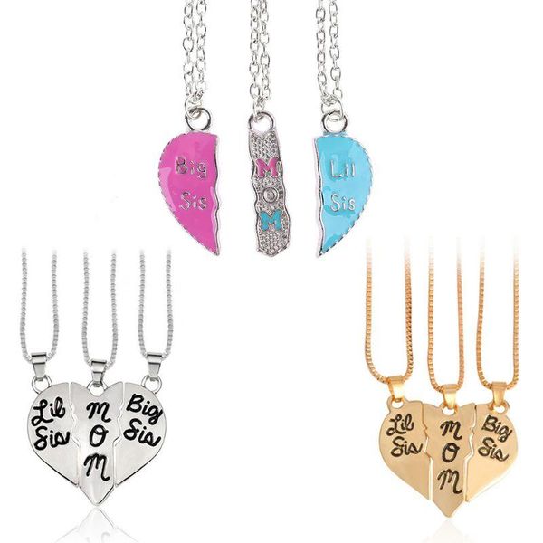 chains 3 pcs/set heart necklace big sis mom little carved pendant for mother's day gifts women jewelry charms family daughter, Silver
chains 3 pcs/set heart necklace big sis mom little carved pendant for mother's day gifts women jewelry charms family daughter, Silver