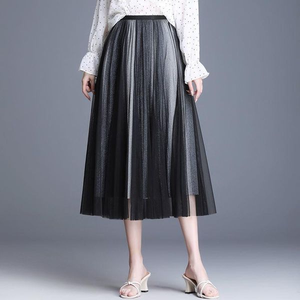 summer fashion women elastic high waist gradient tulle skirts solid color vintage big swing pleated mesh z261, Black
summer fashion women elastic high waist gradient tulle skirts solid color vintage big swing pleated mesh z261, Black