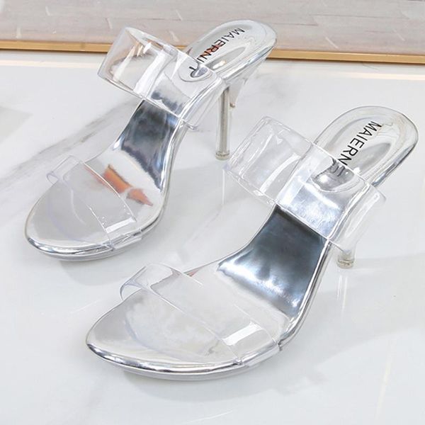 women crystal high heels fashion sandals design transparent word heel open toe shoes slippers, Black
women crystal high heels fashion sandals design transparent word heel open toe shoes slippers, Black