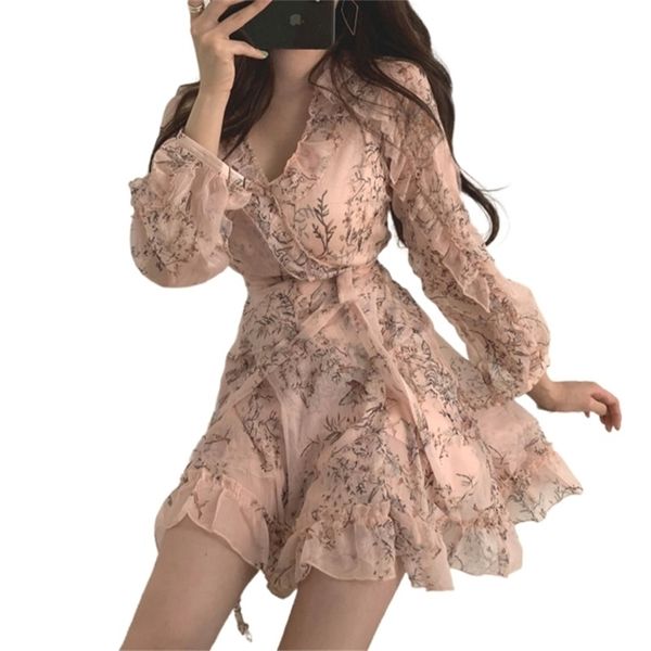 women mini dress spring v-neck floral chiffon high waist flare sleeve female woman's karolyidora ka88 210520, Black;gray
women mini dress spring v-neck floral chiffon high waist flare sleeve female woman's karolyidora ka88 210520, Black;gray