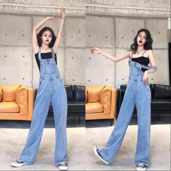 autumn womens jumpsuits high waist women wide legged denim overalls young girls fashion empire female students rompers, Black;white
autumn womens jumpsuits high waist women wide legged denim overalls young girls fashion empire female students rompers, Black;white