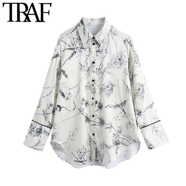 traf women fashion floral print loose asymmetric blouses vintage long sleeve button-up female shirts blusas chic 210401, White
traf women fashion floral print loose asymmetric blouses vintage long sleeve button-up female shirts blusas chic 210401, White