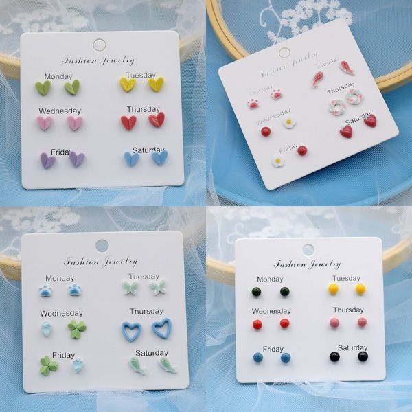 ceramic simple earrings korean version simulation 3d cute fun love dolphin cat claw one week 6 pairs, Golden
ceramic simple earrings korean version simulation 3d cute fun love dolphin cat claw one week 6 pairs, Golden
