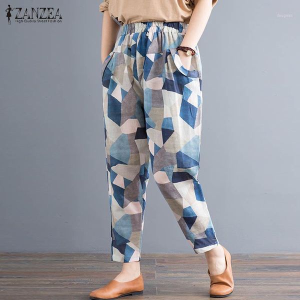 women's pants & capris zanzea fashion geometric printed 2021 autumn harem trousers female vintage elastic waist pantalon linen long, Black;white
women's pants & capris zanzea fashion geometric printed 2021 autumn harem trousers female vintage elastic waist pantalon linen long, Black;white