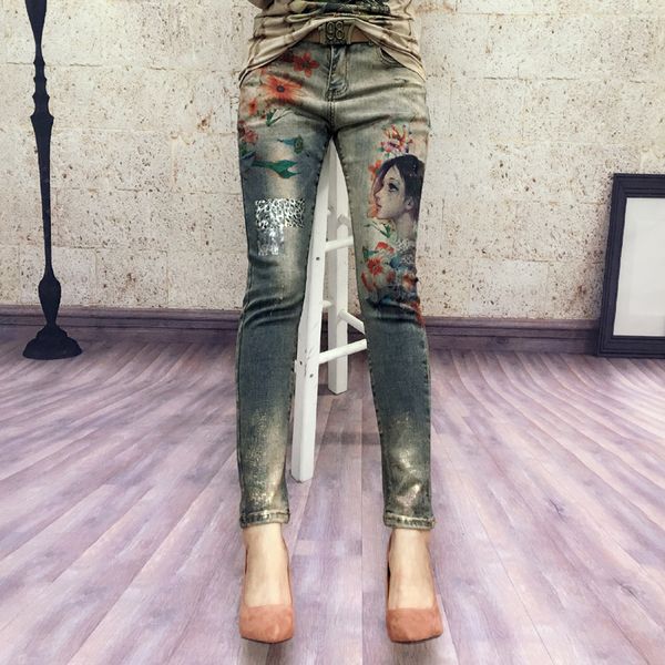 d 0716 violet european and heavy goods printed stretch denim trousers little beauty diagram bronzing cultivate one's morality, Blue
d 0716 violet european and heavy goods printed stretch denim trousers little beauty diagram bronzing cultivate one's morality, Blue