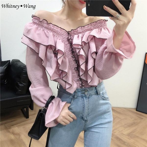 women's blouses & shirts whitney wang 2021 autumn fashion streetwear v-neck layered ruffles chiffon blouse women blusas lady shirt top, White
women's blouses & shirts whitney wang 2021 autumn fashion streetwear v-neck layered ruffles chiffon blouse women blusas lady shirt top, White