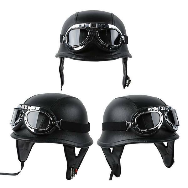 helmet german black leather motorcycle retro half cruise scooter chopper biker pilot m l xl helmets
helmet german black leather motorcycle retro half cruise scooter chopper biker pilot m l xl helmets