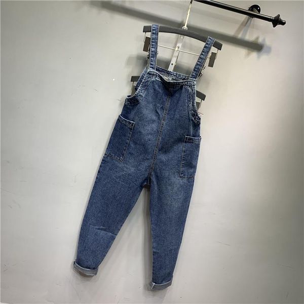 women's jeans korea-style female overalls 2021 summer fashion vintage large pocket loose students jumpsuits casual ankle-length, Blue
women's jeans korea-style female overalls 2021 summer fashion vintage large pocket loose students jumpsuits casual ankle-length, Blue