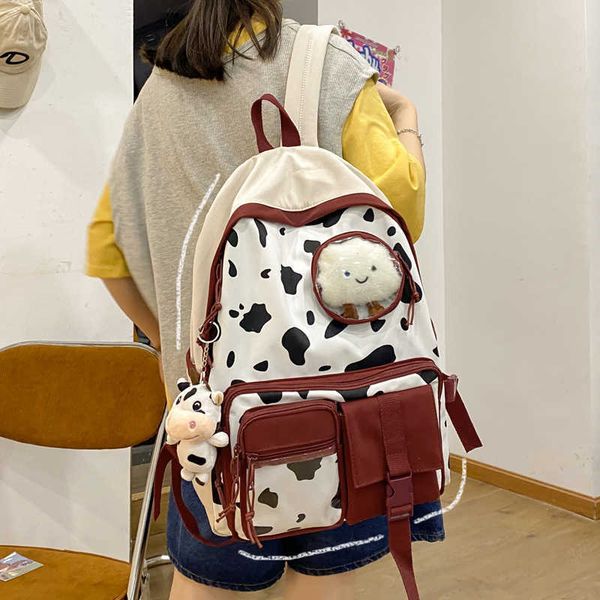 cute cow pattern schoolbag women's high school students' backpack 2021 soft girl backpack
cute cow pattern schoolbag women's high school students' backpack 2021 soft girl backpack