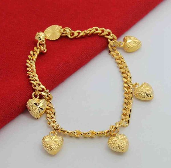 heart link wrist chain lovely charm yellow gold filled solid fashion womens girls bracelet gift, Golden;silver
heart link wrist chain lovely charm yellow gold filled solid fashion womens girls bracelet gift, Golden;silver