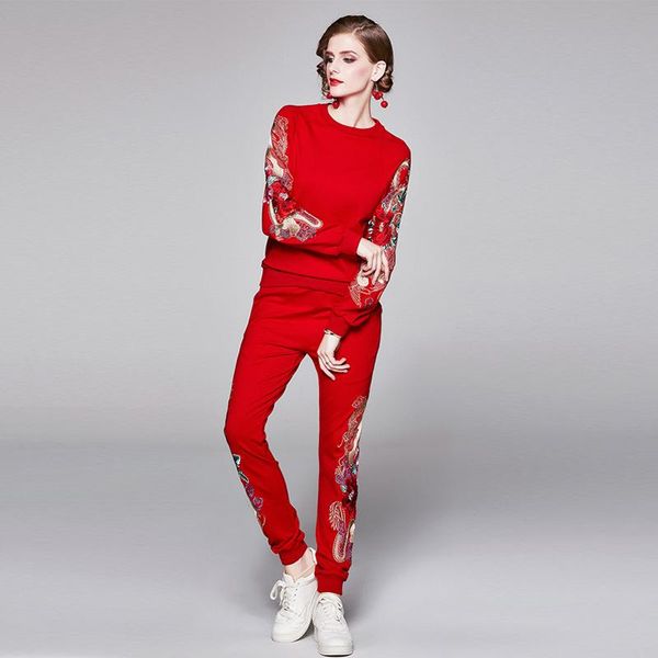 women's two piece pants womens autumn winter long-sleeved sport two-pieces set round neck heavy embroidery sweater harem trousers stree, White
women's two piece pants womens autumn winter long-sleeved sport two-pieces set round neck heavy embroidery sweater harem trousers stree, White
