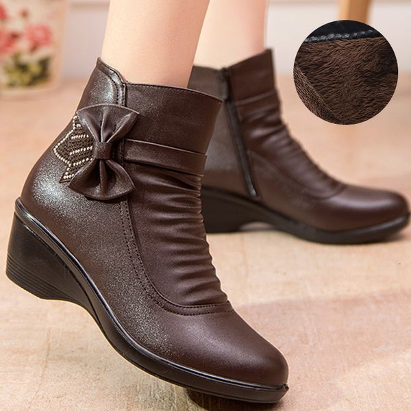 boots women's wedge boots with bow knot, leather soft stuffed platform fashionable women zipper, winter ty73, Black
boots women's wedge boots with bow knot, leather soft stuffed platform fashionable women zipper, winter ty73, Black
