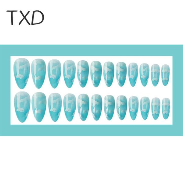 false nails txd fake nail diy 24pcs/set of blue sky and white cloud pattern design tool french full coverage glue, Red;gold
false nails txd fake nail diy 24pcs/set of blue sky and white cloud pattern design tool french full coverage glue, Red;gold