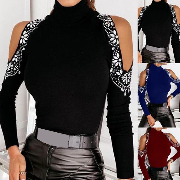 women's blouses & shirts fashion women 2021 long sleeve turtle neck cold shoulder drilling basic blouse pullover woman beautiful black, White
women's blouses & shirts fashion women 2021 long sleeve turtle neck cold shoulder drilling basic blouse pullover woman beautiful black, White