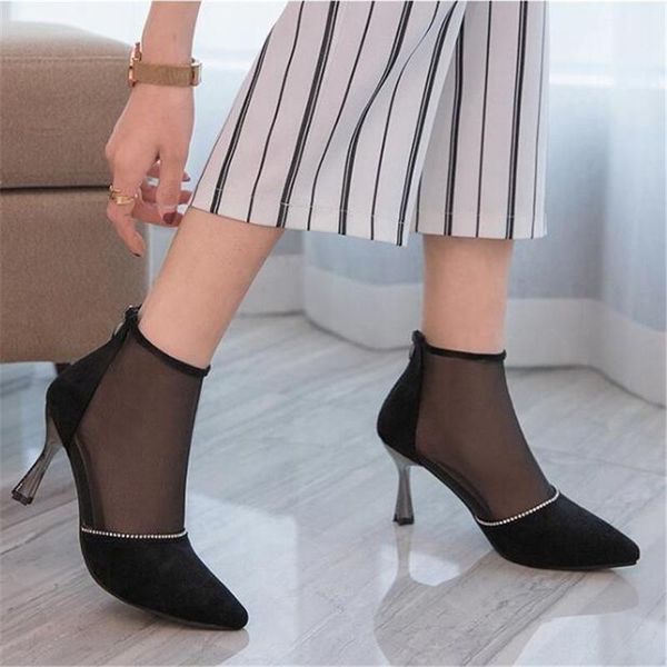 boots black crystal mesh women's fashion pointed toe zipper high heels women transparent ankle female sandals pumps dress
boots black crystal mesh women's fashion pointed toe zipper high heels women transparent ankle female sandals pumps dress