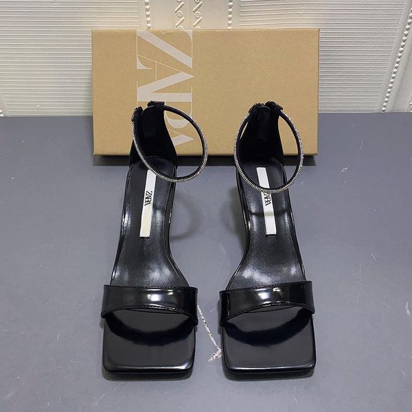 sandals zar summer women's shoes rhinestone high heel black square toe open stiletto back zipper strap
sandals zar summer women's shoes rhinestone high heel black square toe open stiletto back zipper strap