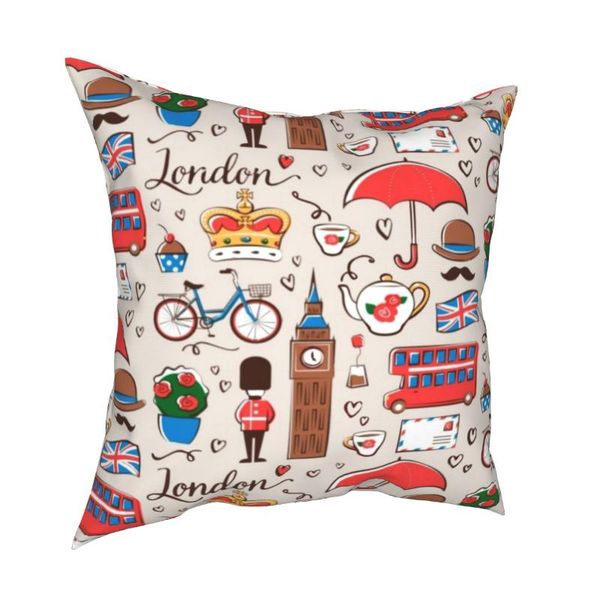 cushion/decorative pillow london pattern square pillowcases polyester room bus british flag uk paris cushion case creative decor cover 45*45