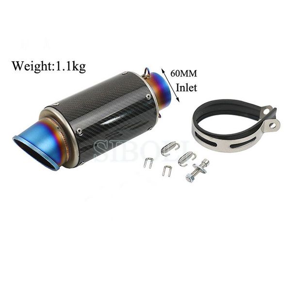 carbon fiber universal 51mm 60mm modified motorcycle exhaust pipe muffler for yzf600 r6 er6n r1 cbr 300 r3 system