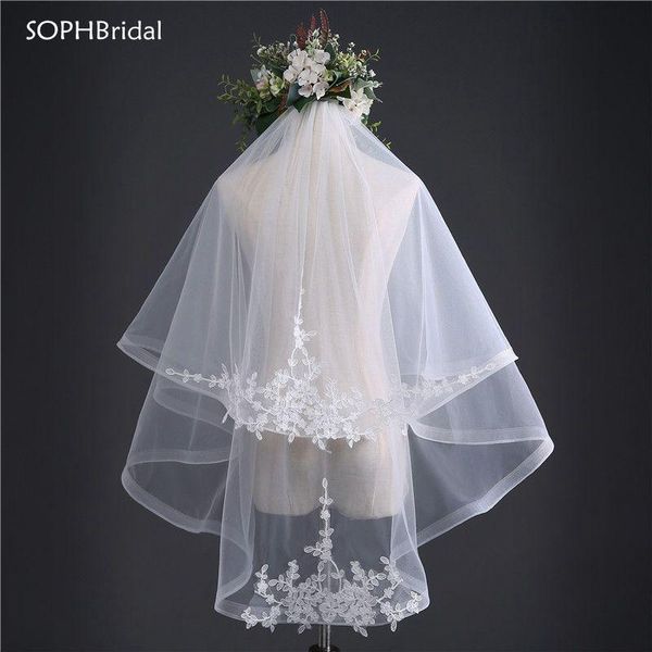 bridal veils arrival applique two-layer wedding veil accessories mariage headwear voile velos de novia with comb, Black
bridal veils arrival applique two-layer wedding veil accessories mariage headwear voile velos de novia with comb, Black