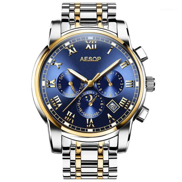 reloj hombre aesop watch men 2021 waterproof luminous automatic mechanical wristwatch clock relogio masculino wristwatches, Slivery;brown
reloj hombre aesop watch men 2021 waterproof luminous automatic mechanical wristwatch clock relogio masculino wristwatches, Slivery;brown