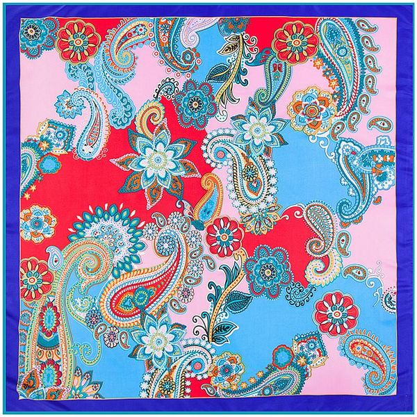 scarves 100cm silk square scarf women euro brand cashew print hijab foulard lady big bandana female shawls, Blue;gray
scarves 100cm silk square scarf women euro brand cashew print hijab foulard lady big bandana female shawls, Blue;gray