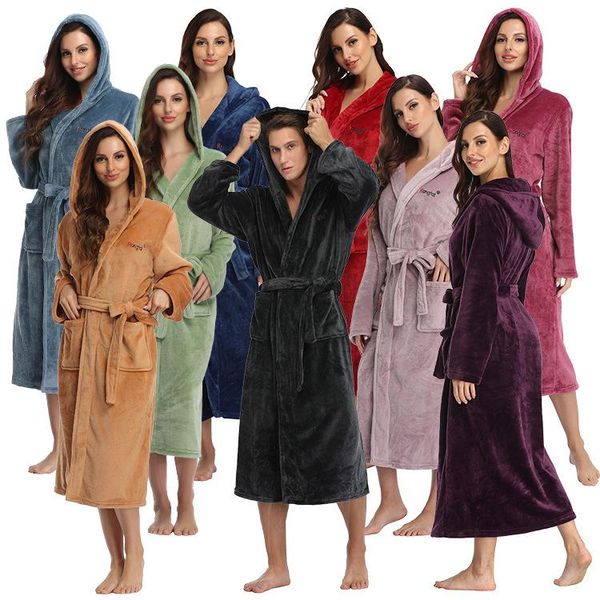 women's sleepwear winter thick coral fleece pajamas bathrobe extended hooded flannel home wear, Black;red
women's sleepwear winter thick coral fleece pajamas bathrobe extended hooded flannel home wear, Black;red