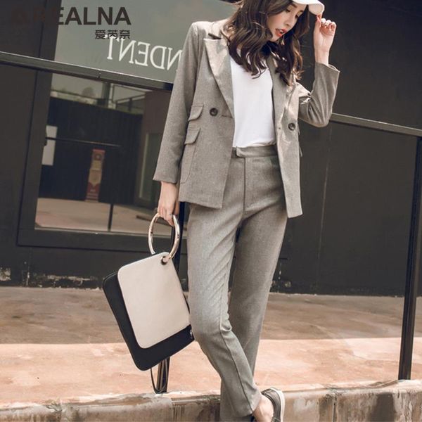 korean 2 piece set women suit blazer and high waist pants gray black casual two outfits office lady notched uniform suits women's, White
korean 2 piece set women suit blazer and high waist pants gray black casual two outfits office lady notched uniform suits women's, White