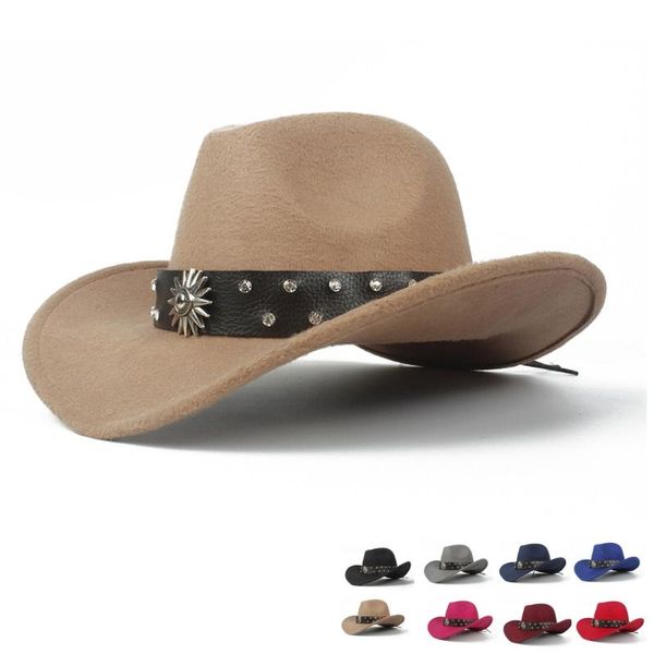 cloches 2021 retro women men wool hollow western cowboy hat roll-up brim gentleman outblack sombrero hombre felt cap size 56-58, Blue;gray
cloches 2021 retro women men wool hollow western cowboy hat roll-up brim gentleman outblack sombrero hombre felt cap size 56-58, Blue;gray