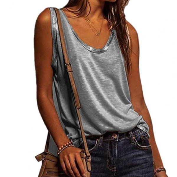 vest sleeveless loose blouse women o neck gold stamping neckline tank for spring/summer women's tanks & camis, White
vest sleeveless loose blouse women o neck gold stamping neckline tank for spring/summer women's tanks & camis, White