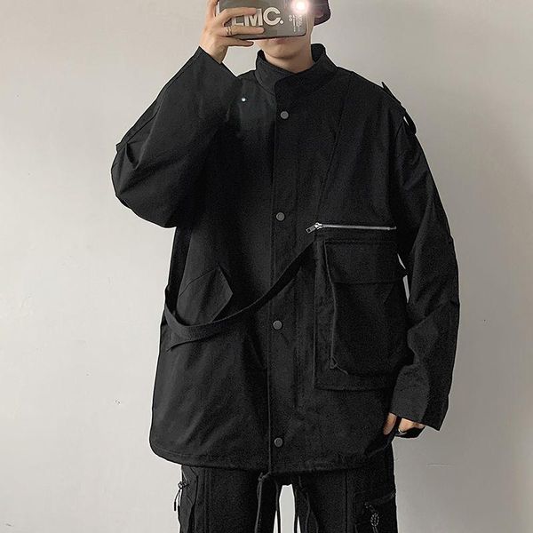 spring stand collar jacket men's fashion retro baseball uniform jackets mens streetwear korean loose hip-hop bomber men, Black;brown
spring stand collar jacket men's fashion retro baseball uniform jackets mens streetwear korean loose hip-hop bomber men, Black;brown