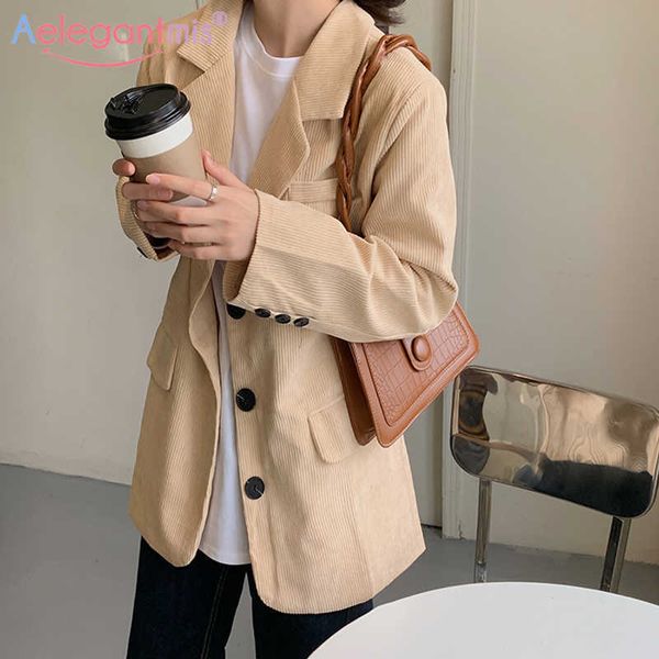 aelegantmis vintage corduroy blazer women loose office lady jacket korean elegant casual solid single breasted outerwear chic ol 210607, White
aelegantmis vintage corduroy blazer women loose office lady jacket korean elegant casual solid single breasted outerwear chic ol 210607, White