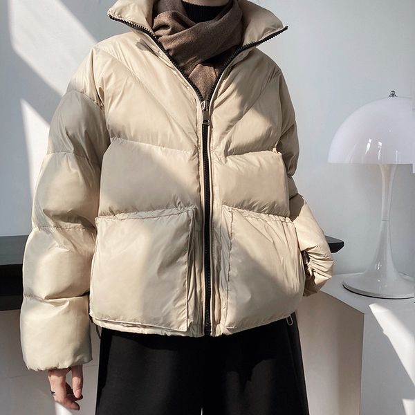 winter style small down padded jacket women short thicken bread stand-up collar cotton-padded casual zipper parka 210520, Black
winter style small down padded jacket women short thicken bread stand-up collar cotton-padded casual zipper parka 210520, Black