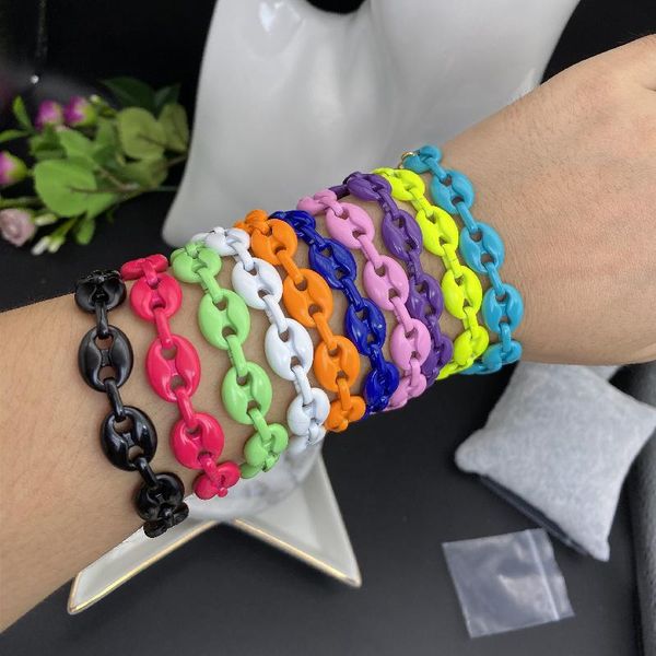 link, chain starella copper colorful enamel pig nose bracelets women fashion jewelry mujer bijoux femme, Black
link, chain starella copper colorful enamel pig nose bracelets women fashion jewelry mujer bijoux femme, Black