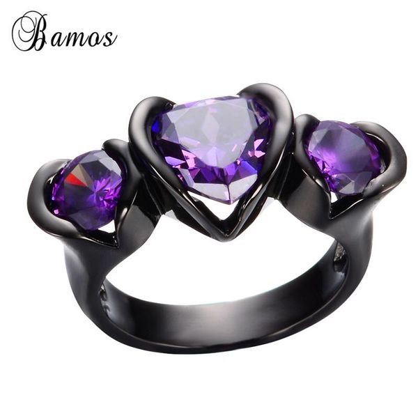 wedding rings bamos roman 3 hearts black gold filled round purple crystal ring for women gilrs vintage jewelry arrival 2021, Slivery;golden
wedding rings bamos roman 3 hearts black gold filled round purple crystal ring for women gilrs vintage jewelry arrival 2021, Slivery;golden