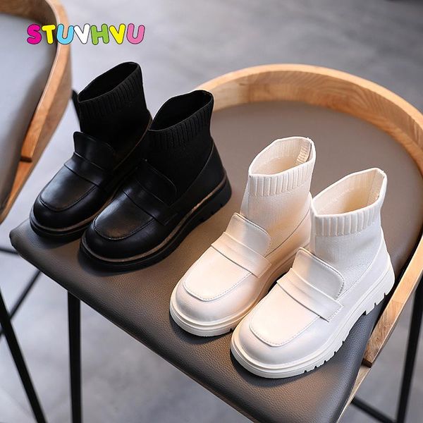 children' boots girls leather autumn winter knitting plus velvet warm kids fashion student shoes black, Black;grey
children' boots girls leather autumn winter knitting plus velvet warm kids fashion student shoes black, Black;grey