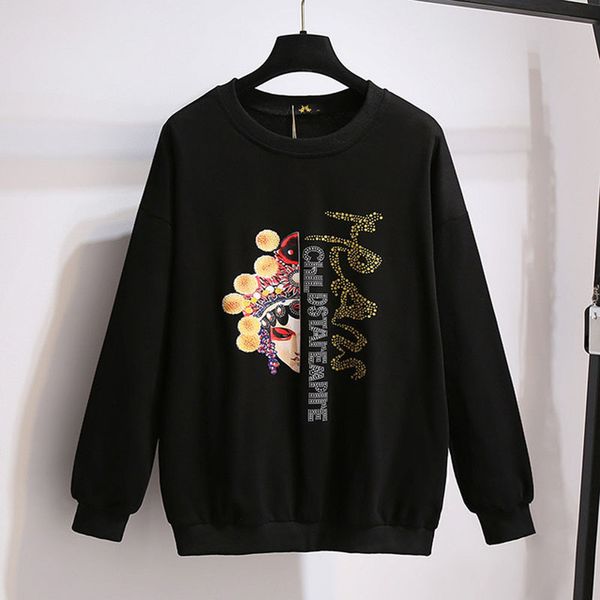 women's hoodies & sweatshirts 150kg plus female size loose autumn fashion printed bustle sweaters 157xl 7xl 8xl 9xl pullover's swe, Black
women's hoodies & sweatshirts 150kg plus female size loose autumn fashion printed bustle sweaters 157xl 7xl 8xl 9xl pullover's swe, Black
