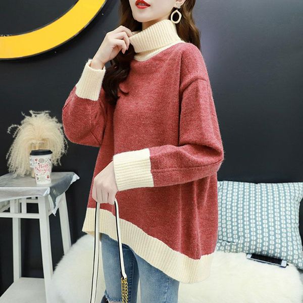 women's sweaters casual oversized turtleneck sweater women loose long sleeve pullovers winter thick warm knit high neck soft jumper kn, White;black
women's sweaters casual oversized turtleneck sweater women loose long sleeve pullovers winter thick warm knit high neck soft jumper kn, White;black