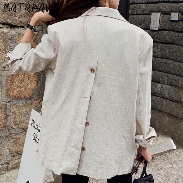 women's jackets matakawa back split button wild loose thin suit jacket korean retro lapel was coat women chamarras de mujer, Black;brown
women's jackets matakawa back split button wild loose thin suit jacket korean retro lapel was coat women chamarras de mujer, Black;brown