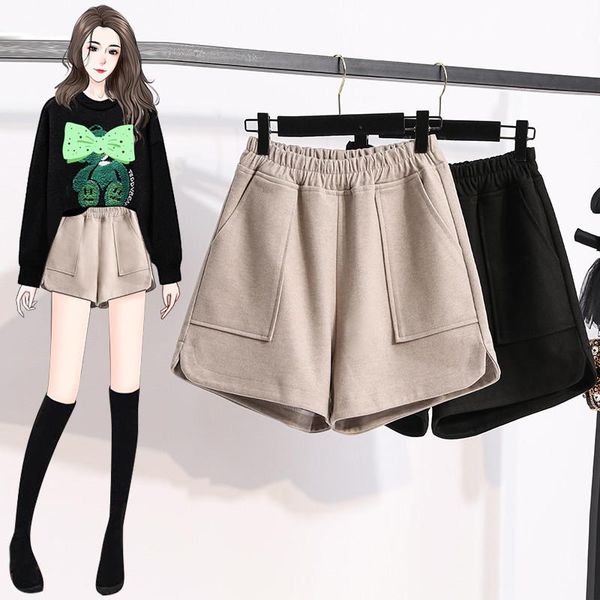 women's shorts fashion korean style autumn winter women ladies elastic waist casual wide leg pocket woolen blend short pants, White;black
women's shorts fashion korean style autumn winter women ladies elastic waist casual wide leg pocket woolen blend short pants, White;black