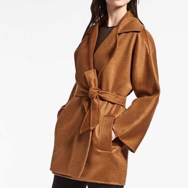 women's wool & blends obrix female cashmere trendy coat v-neck full sleeve belt casual european style trench for women, Black
women's wool & blends obrix female cashmere trendy coat v-neck full sleeve belt casual european style trench for women, Black