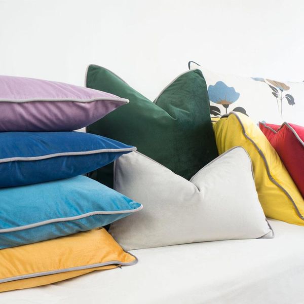 cushion/decorative pillow multicolor gray piping velvet cushion cover pink blue green case chair sofa no balling-up without stuffing
cushion/decorative pillow multicolor gray piping velvet cushion cover pink blue green case chair sofa no balling-up without stuffing