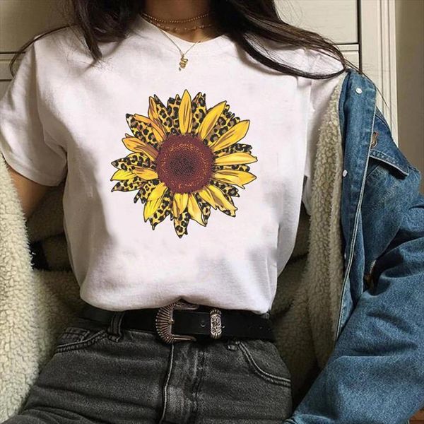 print clothing graphic leopard sunflower women t shirts plant vacation travel clothes tees female shirt womens, White
print clothing graphic leopard sunflower women t shirts plant vacation travel clothes tees female shirt womens, White