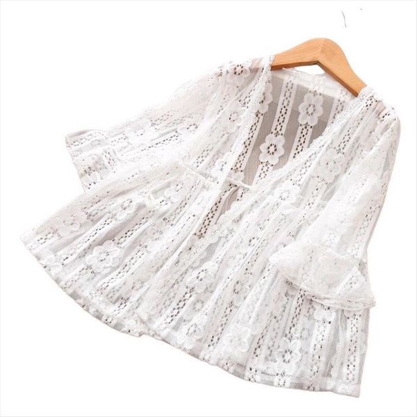girls white blouse cardigan kids thin outwear summer for girl lace hollow sun protection shirt fashion clothes 8 13 years, Blue;gray
girls white blouse cardigan kids thin outwear summer for girl lace hollow sun protection shirt fashion clothes 8 13 years, Blue;gray