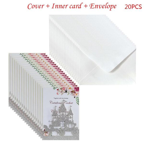 20x wedding invitations card glitter hollow castle invite envelope bridal shower a9lb greeting cards
20x wedding invitations card glitter hollow castle invite envelope bridal shower a9lb greeting cards