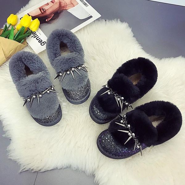 boots autumn and winter sequins women's cotton shoes small pepper snow plus velvet short tube, Black
boots autumn and winter sequins women's cotton shoes small pepper snow plus velvet short tube, Black