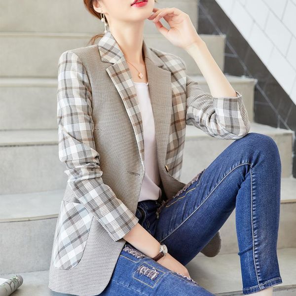 suit suit woman chess blazer 2021 autumn outward casual female jackets thin single breasted jacket for miss s-4xl, White;black
suit suit woman chess blazer 2021 autumn outward casual female jackets thin single breasted jacket for miss s-4xl, White;black