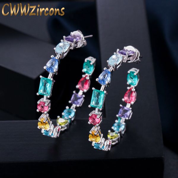 cwwzircons trendy american cubic zirconia crystal multicolored big hoop earrings circle round design women ear jewelry cz561, Golden
cwwzircons trendy american cubic zirconia crystal multicolored big hoop earrings circle round design women ear jewelry cz561, Golden