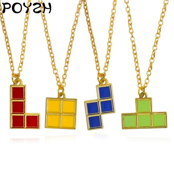 chains red yellow blue green tetris game pendant necklace gifts to friends who like eliminate the square, Silver
chains red yellow blue green tetris game pendant necklace gifts to friends who like eliminate the square, Silver