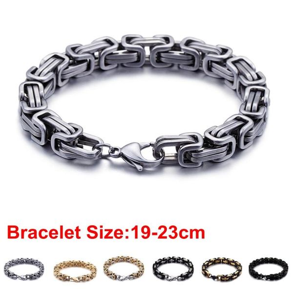 link, chain royal bracelet for men 6/8mm stainless steel punk rock charm jewelry 2021 year gift, Black
link, chain royal bracelet for men 6/8mm stainless steel punk rock charm jewelry 2021 year gift, Black