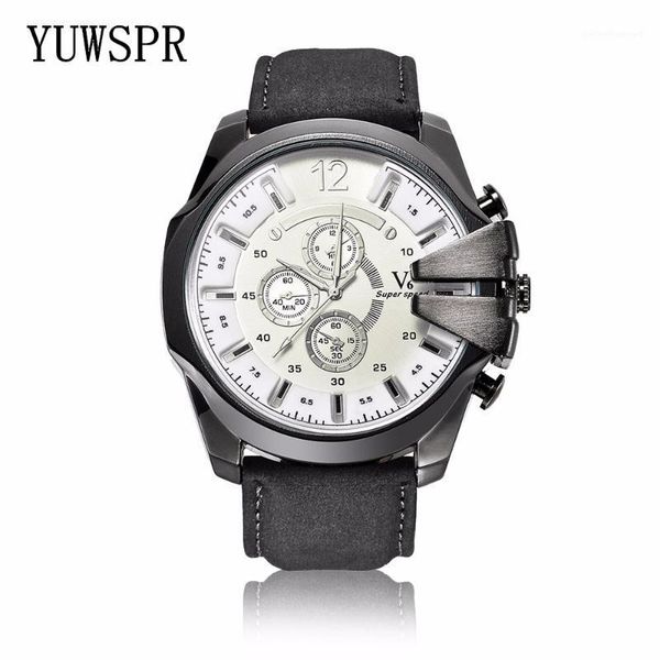men sports watch quartz watches v6 large dial leather strap fashion military male wristband man clock gift wristwatches, Slivery;brown
men sports watch quartz watches v6 large dial leather strap fashion military male wristband man clock gift wristwatches, Slivery;brown